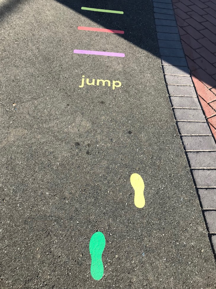 foot steps on pavement